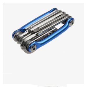 Bike Multitool – Bike Tool Kit -11 In 1 Lightweight Stainless Steel Bicycle Multi tool – with Chain Clamps, Firm Wrench, Screwdriver, Straight Screwdriver, Hex Key Wrench, （blue）