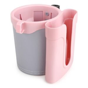 Bike Cup Holder with Cell Phone Holder Key Holder for Bicycle Motorcycle Scooter Scooters, Grey Pink Grey Pink