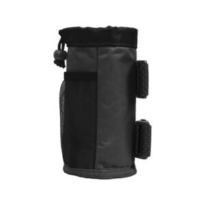 Cup Holder, Bike Water Bottle Holder for E Scooters & E-Bikes – Adaptable, No-Screw Installation, Mesh Pockets, Sticky Straps – Fits Cups Diameter Less Than 3.74in/9.5cm – Black
