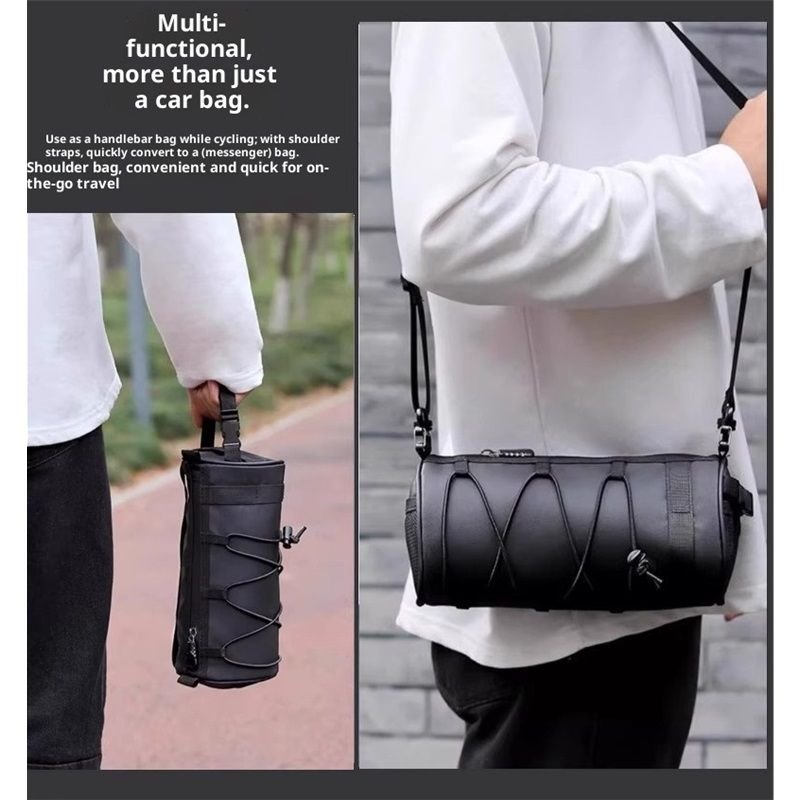 Bike Handlebar Bag Small Bicycle Handle Bar Bag Handy Front Bike Bags Handlebar Storage Pouch Pack with Shoulder Strap Little Mountain Road Bike Barrel Bag 4 Bike Handlebar Bag Small Bicycle Handle Bar Bag Handy Front Bike Bags Handlebar Storage Pouch Pack with Shoulder Strap Little Mountain Road Bike Barrel Bag - image 4