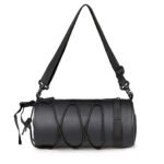 Bike Handlebar Bag, Bicycle Front Bag Shoulder Bag Storage Bag with Shoulder Strap for Road Mountain Bike Cycling Travel（black,22*11*11cm)