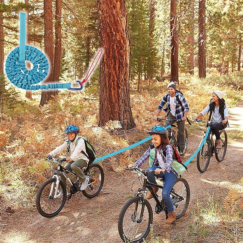 Bike Bungee Tow Rope for Kids, Child Bike Stretch Bungee Cord Pull Behind Attachment High Strength Bicycle Towing Strap with Carabiner, Mountain Bike Tow Rope(blue) 4 Bike Bungee Tow Rope for Kids, Child Bike Stretch Bungee Cord Pull Behind Attachment High Strength Bicycle Towing Strap with Carabiner, Mountain Bike Tow Rope(blue) - image 4