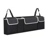 Backseat Trunk Organizer for Car – Durable Trunk Hanging Storage Bag with 4 Large Storage Pocket & 3 Adjustable Buckles Space Saving Expert (Black A)
