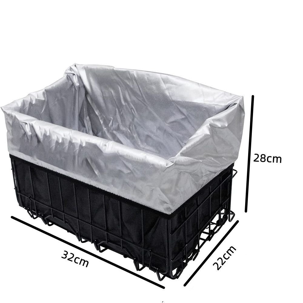 Wiel Bike Basket with Liner Rainproof Cover, Folding Bicycle Basket Easy Install to Front Handlebar or Rear Rack for Commuter Grocery Shopping Picnic 4 Wiel Bike Basket with Liner Rainproof Cover, Folding Bicycle Basket Easy Install to Front Handlebar or Rear Rack for Commuter Grocery Shopping Picnic - image 4