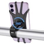 Bike Phone Mount, Universal Bike Cell Phone Holder, 360° Rotatable, Silicone Bicycle Phone Mount Compatible with iPhone 15/14/13/Pro Max/Pro/mini/12/11/Xs/Max/Xr/X/7/8/Plus, 4.0”~6.7” Cellphones