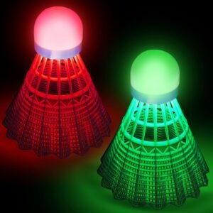 Badminton 10pcs – Lighting Glow in The Dark Night,Badminton Shuttlecocks, Indoor Outdoor Sport Ball Training Exercise Gym Fitness Game,Two types of lights, green light and red light
