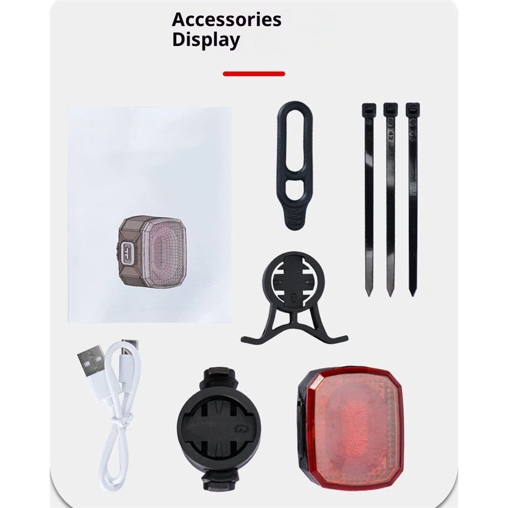 Smart Bike Tail Light Brake Sensing Bicycle Rear Lights Rechargeable Waterproof Bright LED Bike Light Cycling Safety Road BikeTaillight Accessories 6 Modes 4 Smart Bike Tail Light Brake Sensing Bicycle Rear Lights Rechargeable Waterproof Bright LED Bike Light Cycling Safety Road BikeTaillight Accessories 6 Modes - image 4