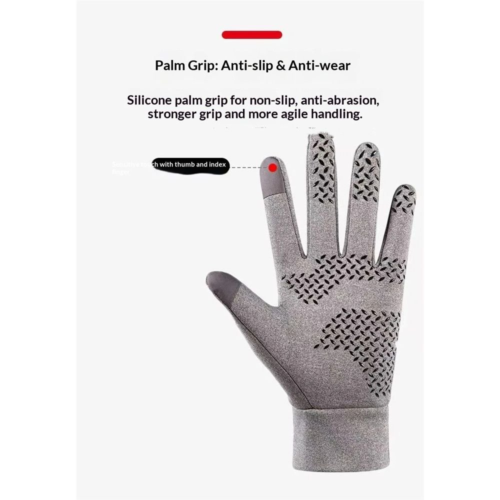 2 pack Winter Gloves for Men Women Touch Screen Gloves Cold Weather Warm Driving Running Gloves(gray,XL) 4 2 pack Winter Gloves for Men Women Touch Screen Gloves Cold Weather Warm Driving Running Gloves(gray,XL) - image 4