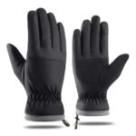 Winter Waterproof Ski Gloves, Snowboarding Touchscreen Snow Cycling Running Gloves for Boys Girls（black）