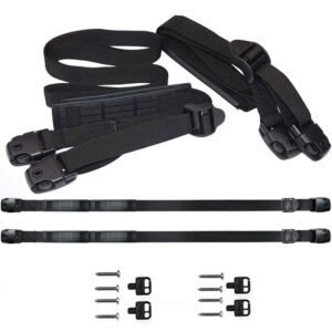 2 PCS Heavy Duty Hot Tub Cover Wind Straps FITS Most Locks Adjustable Length 67″~116″ (Black, 9.5 Ft)