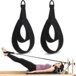 Pilates Straps – Double Loop D-Ring Straps for Reformer, Padded, Home Gym Workout 1 Pair Pilates Double Loop Straps for Reformer Fitness D-Ring Straps Handle,