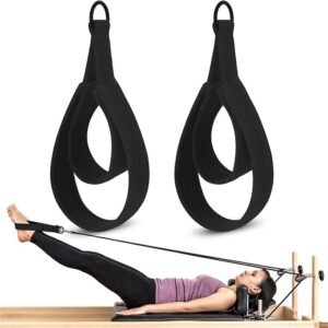 Pilates Straps – Double Loop D-Ring Straps for Reformer, Padded, Home Gym Workout 1 Pair Pilates Double Loop Straps for Reformer Fitness D-Ring Straps Handle,