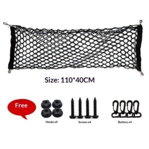 Cargo Net Stretchable, Car Exterior Accessories, Adjustable Elastic Trunk Storage Net with Hook for SUVs, Cars and Trucks (43.3×15.87 Inch)