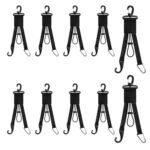10 Pcs Baseball Softball Gear Hanger 3 in 1 Organizer Bat Holder with Glove Clip and Helmet Hook for Fence Bag Water Bottle Hiking Camping (Black)