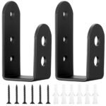 Door Barricade Brackets, 2 Pcs Door Security Barricade Brackets, Heavy Duty Doors Security Bracket for Lumber, Open Bar Security Holder U Bracket