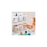2pcs Bath Tub Toy Storage Organizer, Bathtub Toys Storage, Baby Bath Toy Organizer for Tub, Kids Toy Net Storage, Shower Basket Accessories Bath Toys Holder for Tub (White)