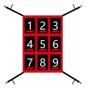 19.29 * 27.56in Clear Numbered Strike Zone,Adjustable and Durable Pitching Net with Strike Zone for Baseball&Softball Net,Applicable for Various Age Pitching Training