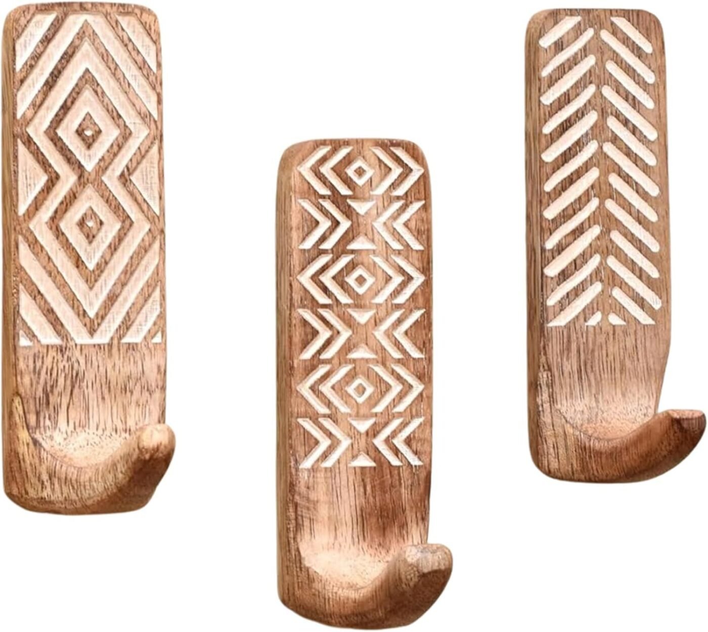 Shelf Boho Decorative Wood Adhesive Wall Hooks for Hanging Coats, Keys, Leash, Hat, Towel Holder, Cute Sticky Key Holder, (3 Hooks ) 1 Shelf Boho Decorative Wood Adhesive Wall Hooks for Hanging Coats, Keys, Leash, Hat, Towel Holder, Cute Sticky Key Holder, (3 Hooks )