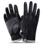 Sport Gloves, Winter Gloves, Ultimate Waterproof & Windproof Thermal Non-Slip Gloves, Mens Comfortable Warm Touch Glove（Black M）