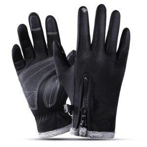 Sport Gloves, Winter Gloves, Ultimate Waterproof & Windproof Thermal Non-Slip Gloves, Mens Comfortable Warm Touch Glove(Black M)