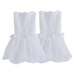 4pcs gloves with white sleeves and women’s sexy lace elastic bracelet cuffs, suitable for role-playing, weddings, tea parties, and masquerade parties. White