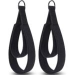 A pair Pilates Straps – Double Loop D-Ring Straps for Reformer, Padded, Home Gym Workout, Cable Accessories, Workout Equipment（black）