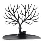 2 pack Little Deer Earrings Necklace Pendant Bracelet Jewelry Display Stand Tray Tree Storage Racks Organizer Holder, Black（Only jewelry rack）