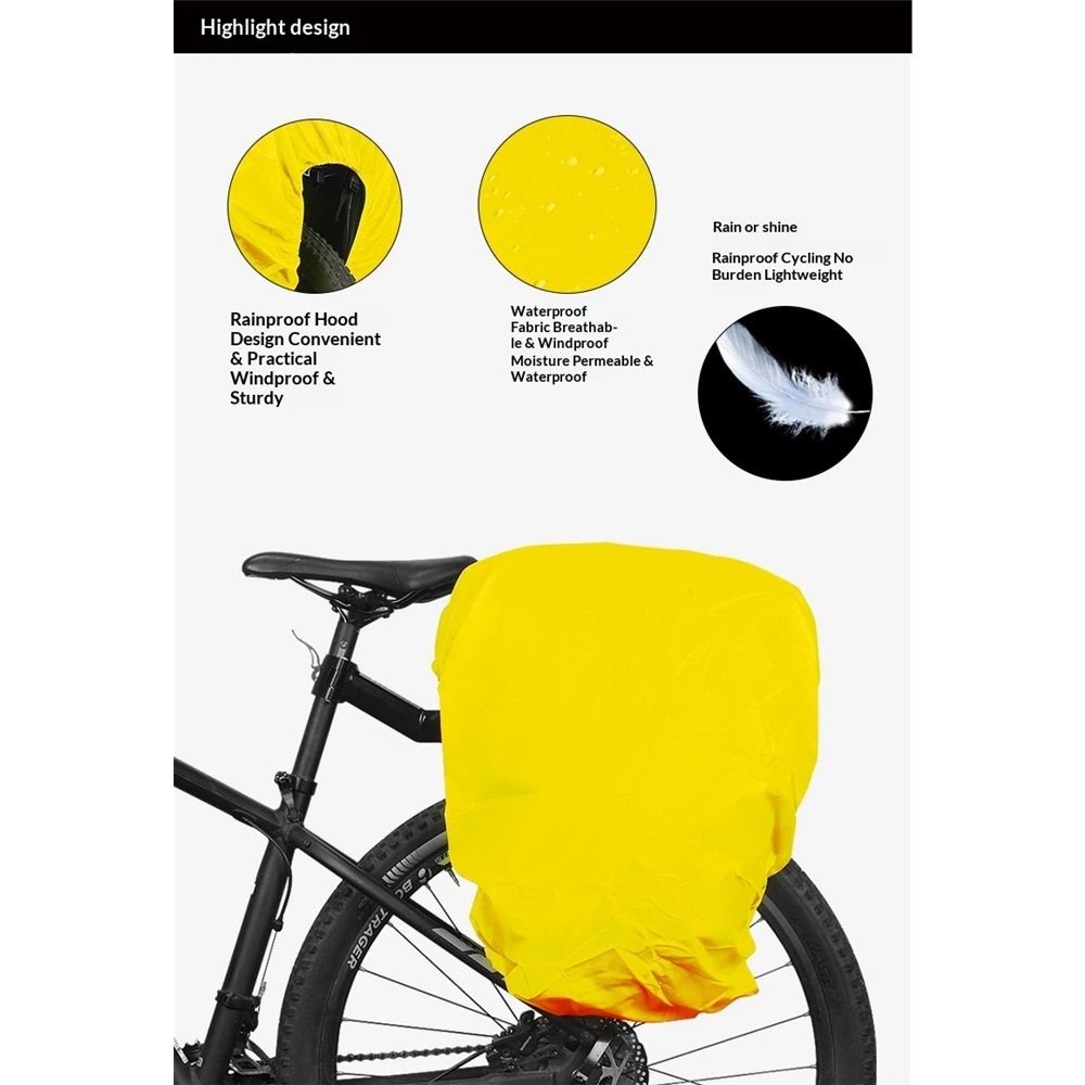 2 pack Bicycle Rear Rack Bag BIke Trunk Bag Rain Cover for Commuter Bags and Panniers - yellow (only Cover) 3 2 pack Bicycle Rear Rack Bag BIke Trunk Bag Rain Cover for Commuter Bags and Panniers – yellow (only Cover) - image 3