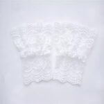 2 pairs Women’s Short Lace Gloves Fingerless for Driving Wedding Wrist Length Bridal Prom Gloves（white）