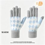 2Pcs Touchscreen Knitted Gloves Light-Gray