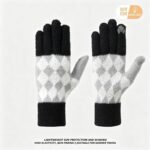 2Pcs Touchscreen Knitted Gloves Black