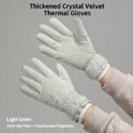 2 Pairs Thermal Gloves,Anti-slip – Light Green