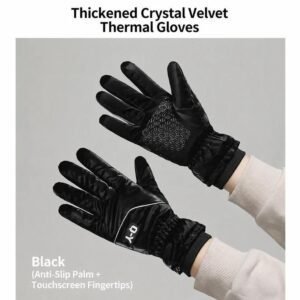 2 Pairs Thermal Gloves,Anti-slip – Black