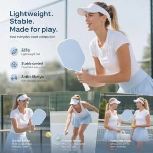 Minimal Fiberglass Pickleball Paddle Light Blue, Fresh Look For Outdoor Leisure, Xmas Gift