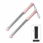 Wireless Spring Training Battle Rope, 3.42 Lbs A Pair, 17.32in Pink, Strength Exercise Rope For Body Shaping, With Storage Bag, Ideal Fitness Present