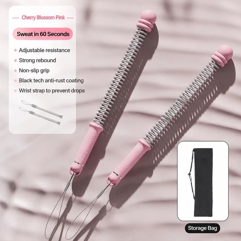 Wireless Fitness Spring Battle Rope, 3.09 Lbs A Pair, 16.93in Pink, Muscle & Arm Training Swing Rope, Indoor Outdoor Workout, With Storage Bag, Stylish Sports Gift 1 Wireless Fitness Spring Battle Rope, 3.09 Lbs A Pair, 16.93in Pink, Muscle & Arm Training Swing Rope, Indoor Outdoor Workout, With Storage Bag, Stylish Sports Gift