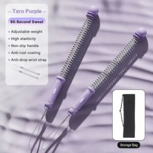 No Cable Training Battle Rope, 3.09 Lbs A Pair, 16.93in Purple, Cordless Spring Workout Rope For Body Shaping, With Storage Bag, Perfect Home Gym Gift