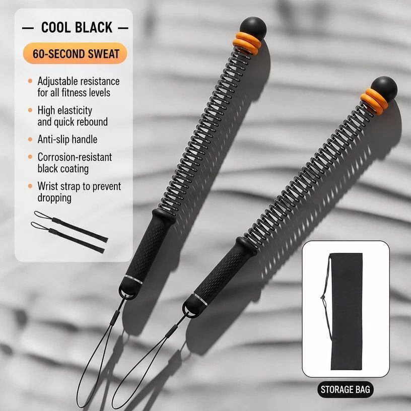 Wireless Muscle Training Rope, 3.09 Lbs A Pair, 16.93in Black, Spring Battle Rope For Full Body Workout, With Storage Bag, Convenient Exercise Gift 1 Wireless Muscle Training Rope, 3.09 Lbs A Pair, 16.93in Black, Spring Battle Rope For Full Body Workout, With Storage Bag, Convenient Exercise Gift