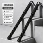 No Cord Spring Battle Rope, 2.18 Lbs A Pair, 16.93in Black, Indoor Outdoor Arm & Muscle Fitness Training Swing Rope, Compact Workout Equipment