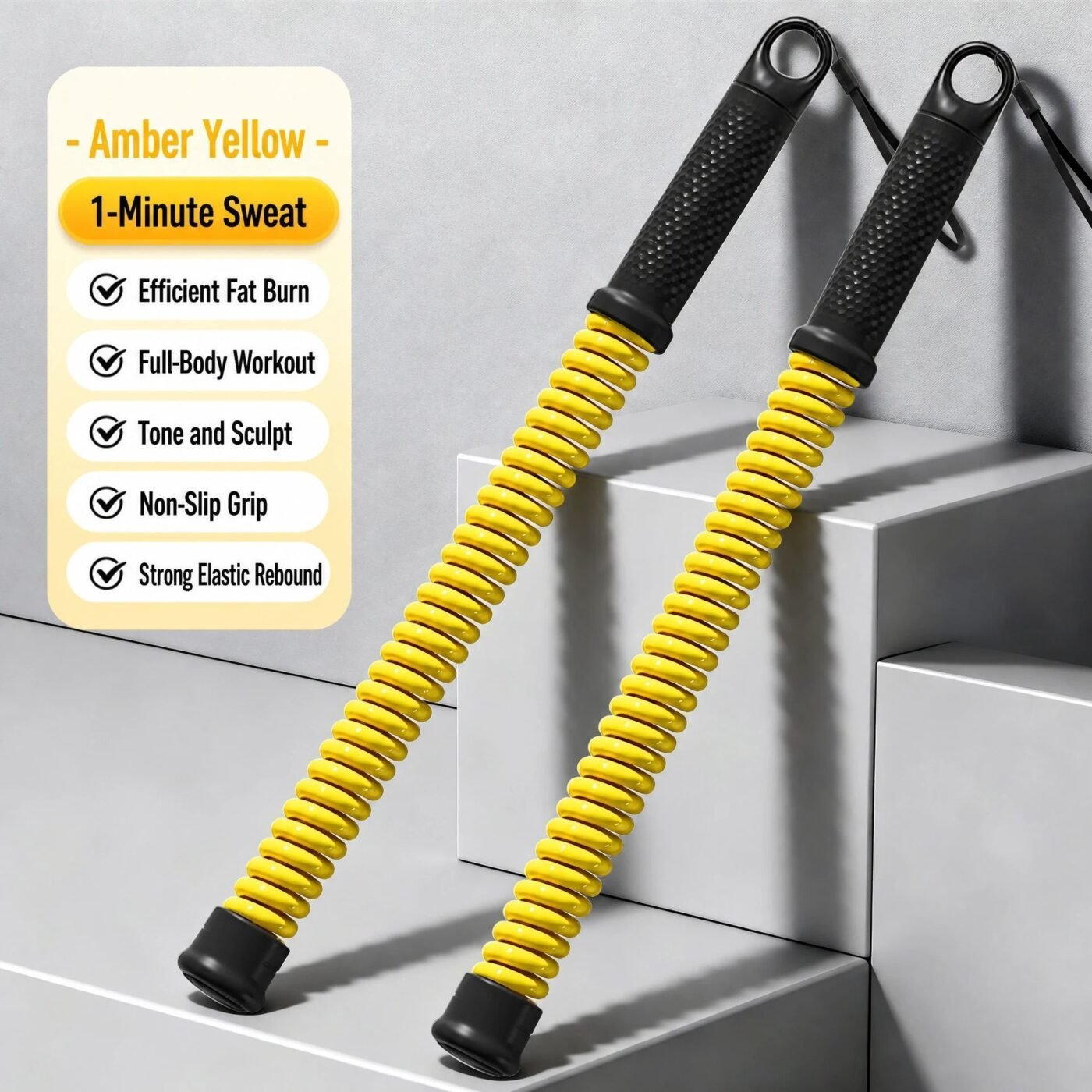 No Cable Muscle Training Battle Rope, 2.18 Lbs A Pair, 16.93in Yellow, Cordless Spring Swing Rope For Full Body Exercise 1 No Cable Muscle Training Battle Rope, 2.18 Lbs A Pair, 16.93in Yellow, Cordless Spring Swing Rope For Full Body Exercise