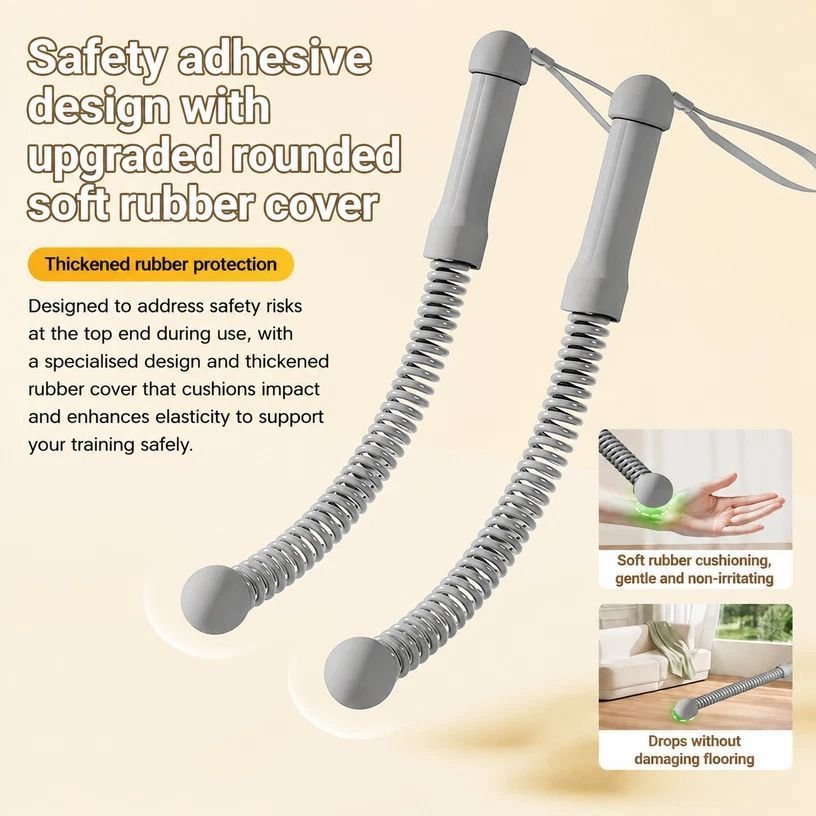 Wireless Spring Battle Rope, 3.42 Lbs A Pair, 17.32in Black, Cordless Swing Training Rope For Indoor Outdoor Arm Muscle Exercise 3 Wireless Spring Battle Rope, 3.42 Lbs A Pair, 17.32in Black, Cordless Swing Training Rope For Indoor Outdoor Arm Muscle Exercise - image 3