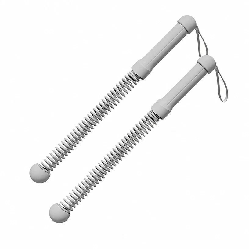 Cordless Spring Workout Battle Rope, 3.42 Lbs A Pair, 17.32in Grey, Indoor Outdoor Body Shaping Training Equipment 1 Cordless Spring Workout Battle Rope, 3.42 Lbs A Pair, 17.32in Grey, Indoor Outdoor Body Shaping Training Equipment