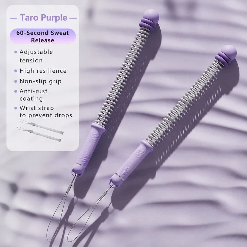 No Cable Spring Fitness Battle Rope, 3.09 Lbs A Pair, 16.93in Purple, Full Body Shaping Training Swing Rope For Home Gym 1 No Cable Spring Fitness Battle Rope, 3.09 Lbs A Pair, 16.93in Purple, Full Body Shaping Training Swing Rope For Home Gym
