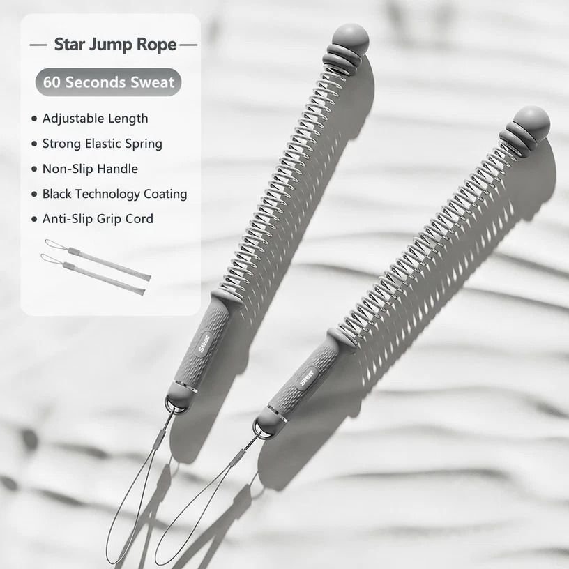 Cordless Spring Swing Battle Rope, 3.09 Lbs A Pair, 16.93in Grey, Indoor Outdoor Arm Muscle Workout Equipment 1 Cordless Spring Swing Battle Rope, 3.09 Lbs A Pair, 16.93in Grey, Indoor Outdoor Arm Muscle Workout Equipment