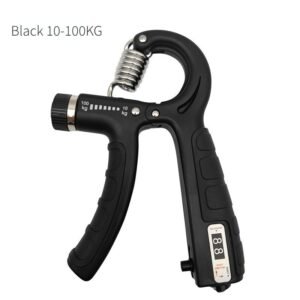 Adjustable Heavy-Duty Grip Strengthener with Counter, 10-100kg – Powerful Forearm and Wrist Builder for Complete Muscle Training & Strength Conditioning(BLACK)
