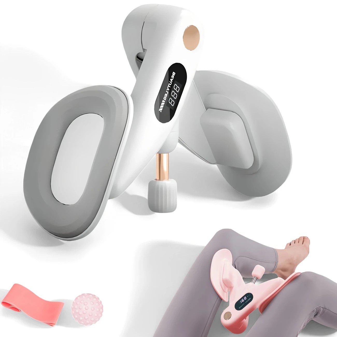 Smart Counting Buttocks and Leg Trainer. Adjustable resistance for precise activation of glute and inner thigh muscles. Features anti-slip design—your essential home fitness tool for body shaping, effortlessly tracking workout repetitions.(GREY) 1 Smart Counting Buttocks and Leg Trainer. Adjustable resistance for precise activation of glute and inner thigh muscles. Features anti-slip design—your essential home fitness tool for body shaping, effortlessly tracking workout repetitions.(GREY)