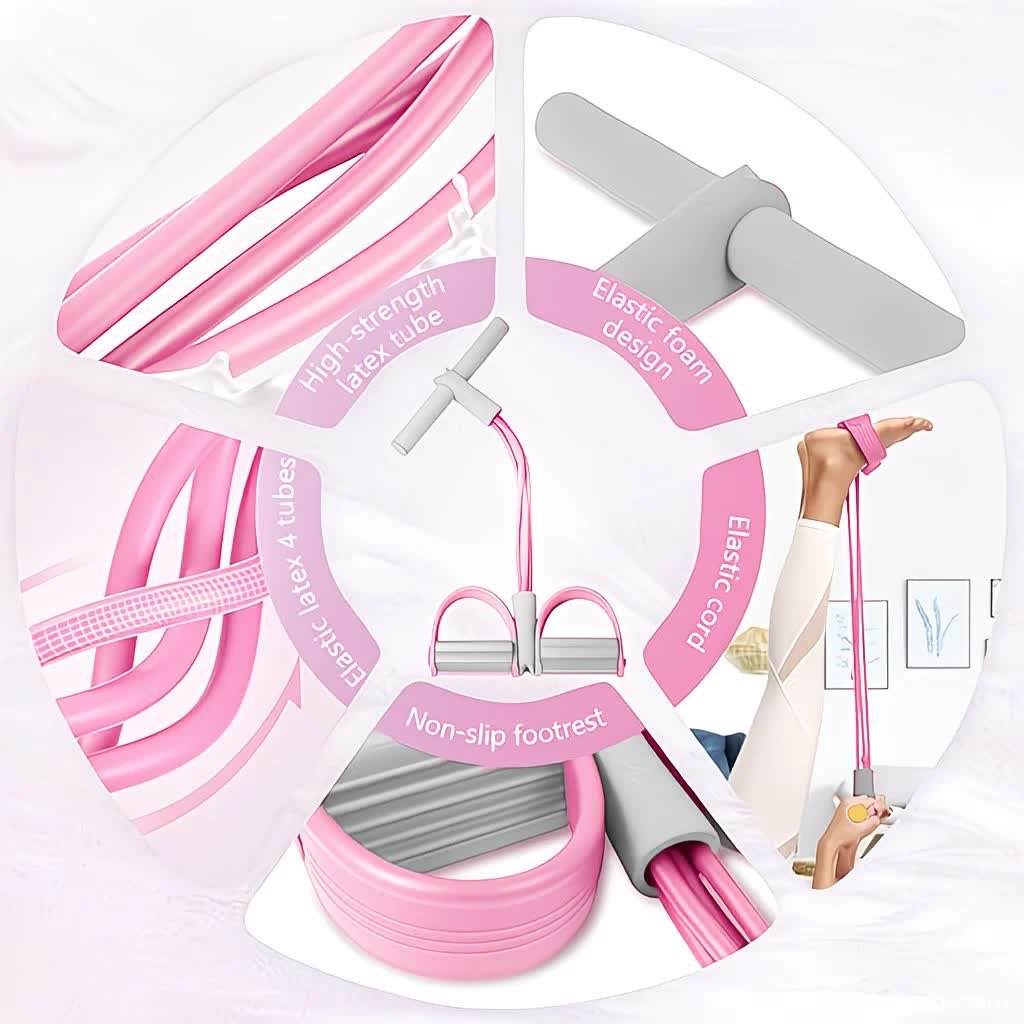 Home-use six-tube resistance band with non-slip pedals and quiet rebound. Targets multiple muscle groups for full-body fat burning, shaping, and stretching. Portable and suitable for all.Green 5 Home-use six-tube resistance band with non-slip pedals and quiet rebound. Targets multiple muscle groups for full-body fat burning, shaping, and stretching. Portable and suitable for all.Green - image 5