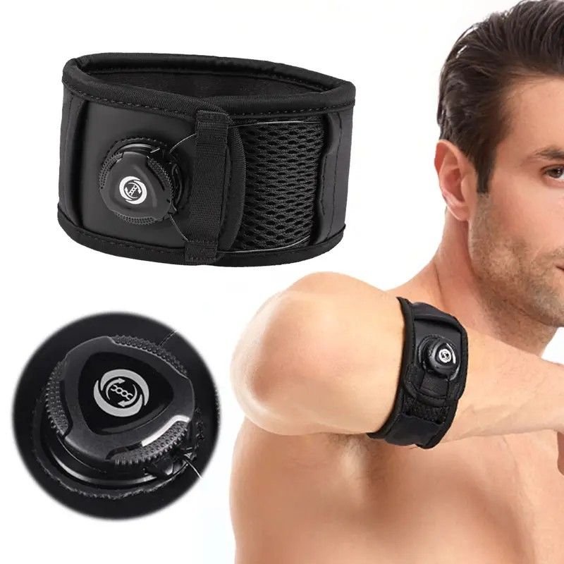 BOA Knob Elbow Brace | Adjustable Elastic Compression Support, Built-in Cushioning & Shock Absorption, Suitable for Baseball/Badminton/Tennis/Volleyball, Black Unisex 2 BOA Knob Elbow Brace | Adjustable Elastic Compression Support, Built-in Cushioning & Shock Absorption, Suitable for Baseball/Badminton/Tennis/Volleyball, Black Unisex - image 2
