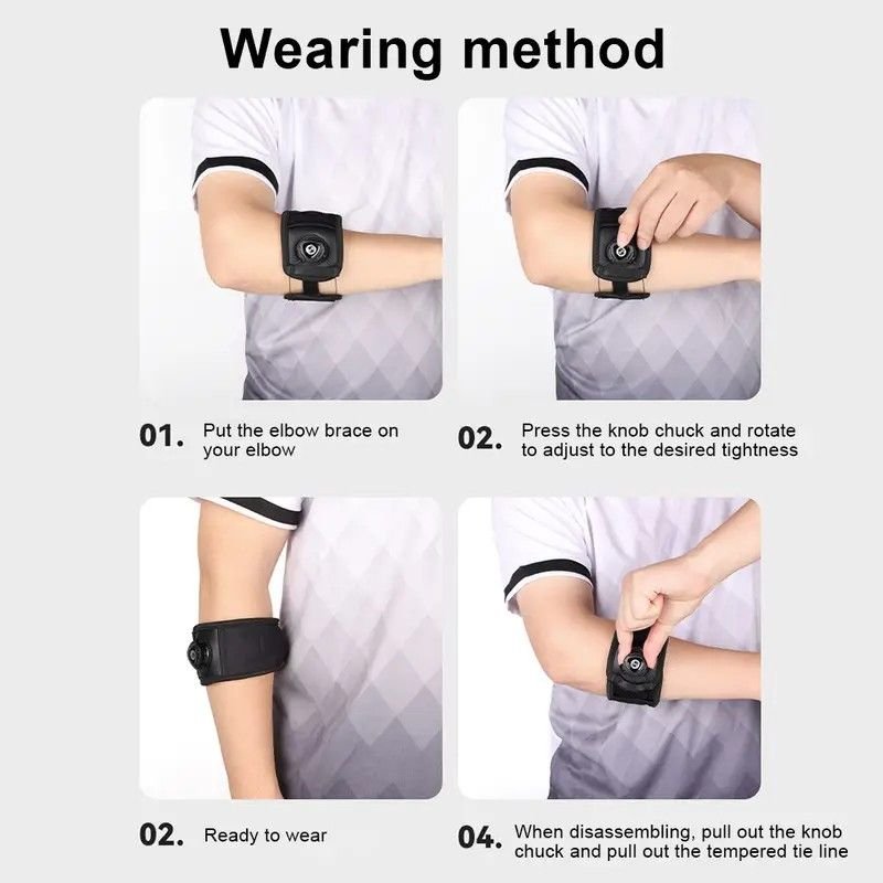 BOA Knob Elbow Brace | Adjustable Elastic Compression Support, Built-in Cushioning & Shock Absorption, Suitable for Baseball/Badminton/Tennis/Volleyball, Black Unisex 4 BOA Knob Elbow Brace | Adjustable Elastic Compression Support, Built-in Cushioning & Shock Absorption, Suitable for Baseball/Badminton/Tennis/Volleyball, Black Unisex - image 4