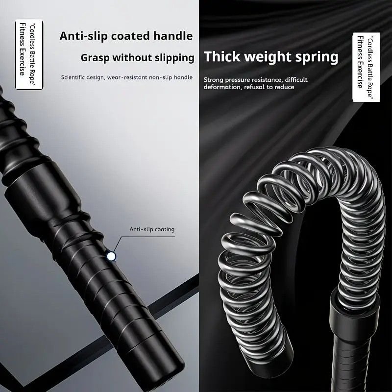 2PCS Wireless Battle Rope Fitness Stick, Strong Spring Resistance, Full Body Muscle Sculpting, Anti-Slip and Durable, Indoor and Outdoor Use, Essential for Body Shaping 4 2PCS Wireless Battle Rope Fitness Stick, Strong Spring Resistance, Full Body Muscle Sculpting, Anti-Slip and Durable, Indoor and Outdoor Use, Essential for Body Shaping - image 4